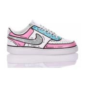 Aangepaste lichtblauw wit roze sneakers Nike , Multicolor , Unisex