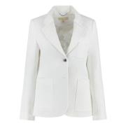 Klassieke Blazer met Reverskraag Michael Kors , White , Dames