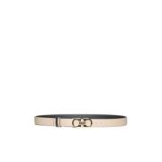 Omkeerbare Leren Riem met Gancini Gesp Salvatore Ferragamo , Beige , D...