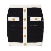 Rok met decoratieve knopen Balmain , Black , Dames