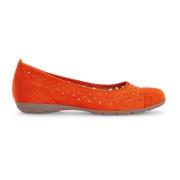 Oranje Suède Zomer Ballerina Schoenen Gabor , Orange , Dames