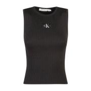 Zwarte Top voor Vrouwen Calvin Klein Jeans , Black , Dames