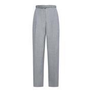 Grijze Geruite Wollen Broek Jil Sander , Gray , Dames