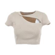 Korte Mouw Top Calvin Klein Jeans , Beige , Dames