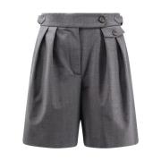 Wollen Bermuda Shorts met Plooien Brunello Cucinelli , Gray , Dames