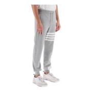 4-Bar Katoenen Joggers met Naamlabel Thom Browne , Gray , Heren