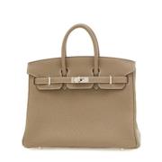 Pre-owned Leather handbags Hermès Vintage , Beige , Dames