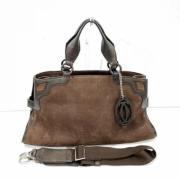 Pre-owned Leather handbags Cartier Vintage , Brown , Dames