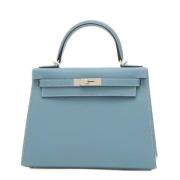 Pre-owned Leather handbags Hermès Vintage , Blue , Dames