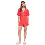 Stijlvolle Jumpsuit met 3/4 Mouwen Gaudi , Red , Dames