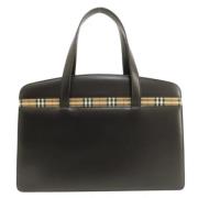 Pre-owned Leather handbags Burberry Vintage , Black , Dames