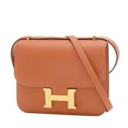 Pre-owned Leather shoulder-bags Hermès Vintage , Brown , Dames