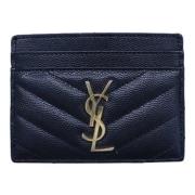 Pre-owned Leather wallets Yves Saint Laurent Vintage , Black , Dames