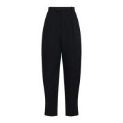 Zwarte wollen broek hoge taille Wardrobe.nyc , Black , Dames