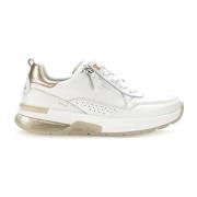 Witte/Iridescente Leren Sneakers Gabor , Multicolor , Dames