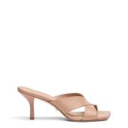 Moderne Vierkante Teen Slide Sandaal Stuart Weitzman , Beige , Dames