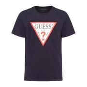 Korte Mouw T-shirt Guess , Blue , Heren