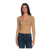 V-hals Trui Guess , Beige , Dames