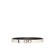 Omkeerbare Leren Riem met Goudkleurige Gesp Salvatore Ferragamo , Whit...