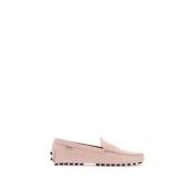 Krokodillenprint Leren Rij Moccas Tod's , Pink , Dames