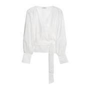 Organza Wrap Blouse met Lang Riem IVY OAK , White , Dames