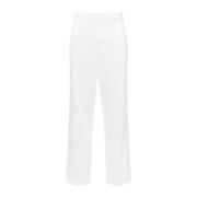 Bull Cotton Straight Leg Trousers MM6 Maison Margiela , White , Heren