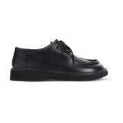 Zwarte Leren Veterschoenen Loewe , Black , Heren