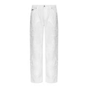 Jeans met stiksels Dolce & Gabbana , White , Dames