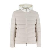 Ultralight Down Jacket with High Collar Eleventy , Beige , Heren