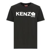 Zwart Bloemenprint T-shirt Kenzo , Black , Dames