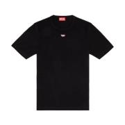 Zwarte T-shirts en Polos Diesel , Black , Heren