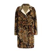 Paisley Print Velvet Coat Etro , Green , Dames