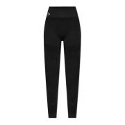 Leggings met logo patch Lacoste , Black , Dames