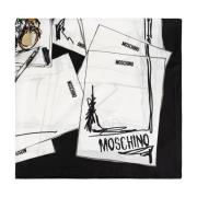 Zijden sjaal Moschino , White , Unisex