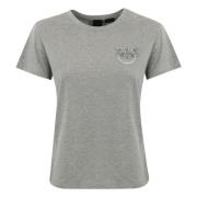 Grijze Geborduurde Juweel T-shirt Pinko , Gray , Dames