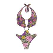 Bloemen badpak met uitsnijding Miss Bikini , Multicolor , Dames