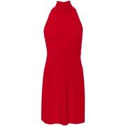 Slim Fit Halter Neck Mini Dress Norma Kamali , Red , Dames