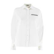 Katoenen shirt met vrouwelijke touch Brunello Cucinelli , White , Dame...