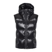 Mouwloos nylonvest met capuchon Balmain , Black , Heren