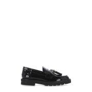 Zwarte Leren Loafers met Kwastdetail Stuart Weitzman , Black , Dames