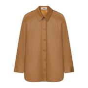 Lamsleer Oversized Shirt Aeron , Brown , Dames