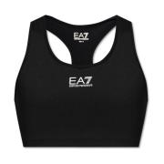 Top met bedrukt logo Emporio Armani EA7 , Black , Dames