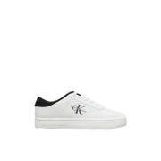 Witte Leren Sneakers Calvin Klein , White , Dames