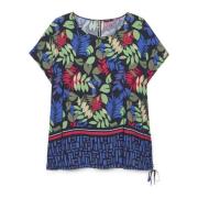 Tropische Print Viscose Blouse Fiorella Rubino , Multicolor , Dames