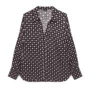 Geometrische Print Viscose Shirt Fiorella Rubino , Black , Dames