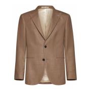 Wollen Blazer met Engelse Ventilatie D4.0 , Brown , Heren