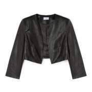 Bolero-jasje van gecoate stof Motivi , Black , Dames