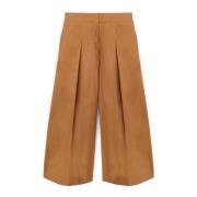 Wijde Cropped Broek Motivi , Brown , Dames