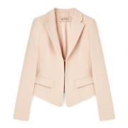 Beperkte Oplage Blazer met Revers Kraag Motivi , Pink , Dames