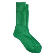 Groene Losse Stapel Crew Sokken RoToTo , Green , Unisex